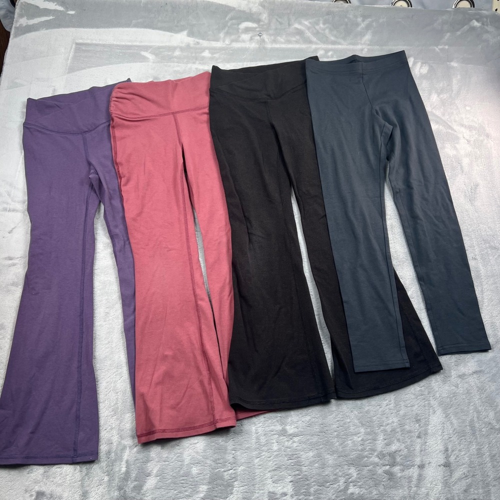 Old Navy Active Yoga Pants Bundle Women M Purple Pink Black Gray Flare Leggings